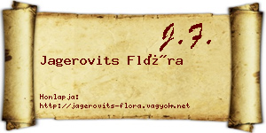 Jagerovits Flóra névjegykártya